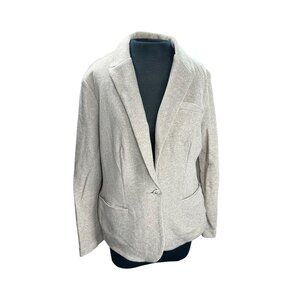 Tommy Hilfiger Womens Beige Blazer Size 14 Cotton/Polyester Blend Stylish & Comf